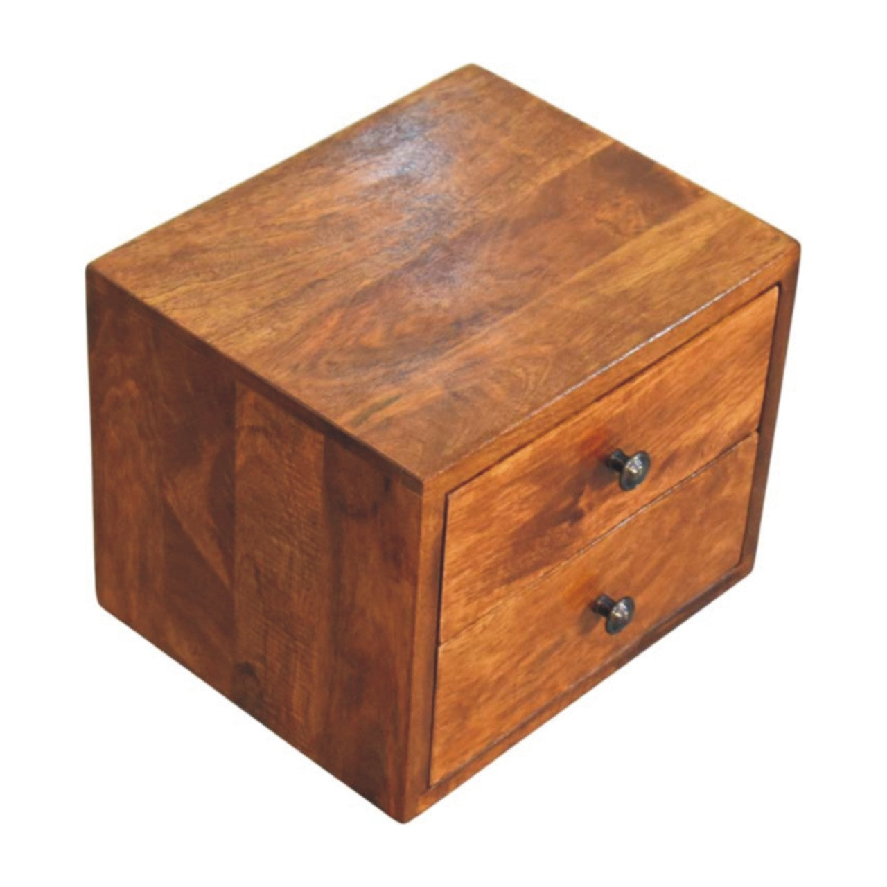 Solis 2-Drawer Chestnut Wall Mounted Nightstand Bedside table / chest CasaFenix