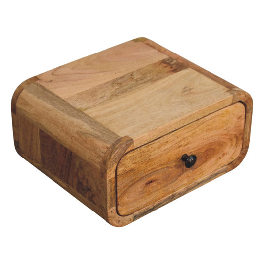 Avora Mini Wall-Mounted Oak-ish 1 Drawer Nightstand Bedside table / chest CasaFenix