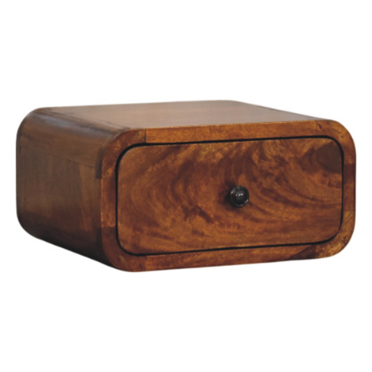 Avora Mini Wall-Mounted Chestnut 1 Drawer Nightstand Bedside table / chest CasaFenix