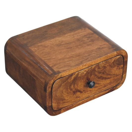 Avora Mini Wall-Mounted Chestnut 1 Drawer Nightstand Bedside table / chest CasaFenix