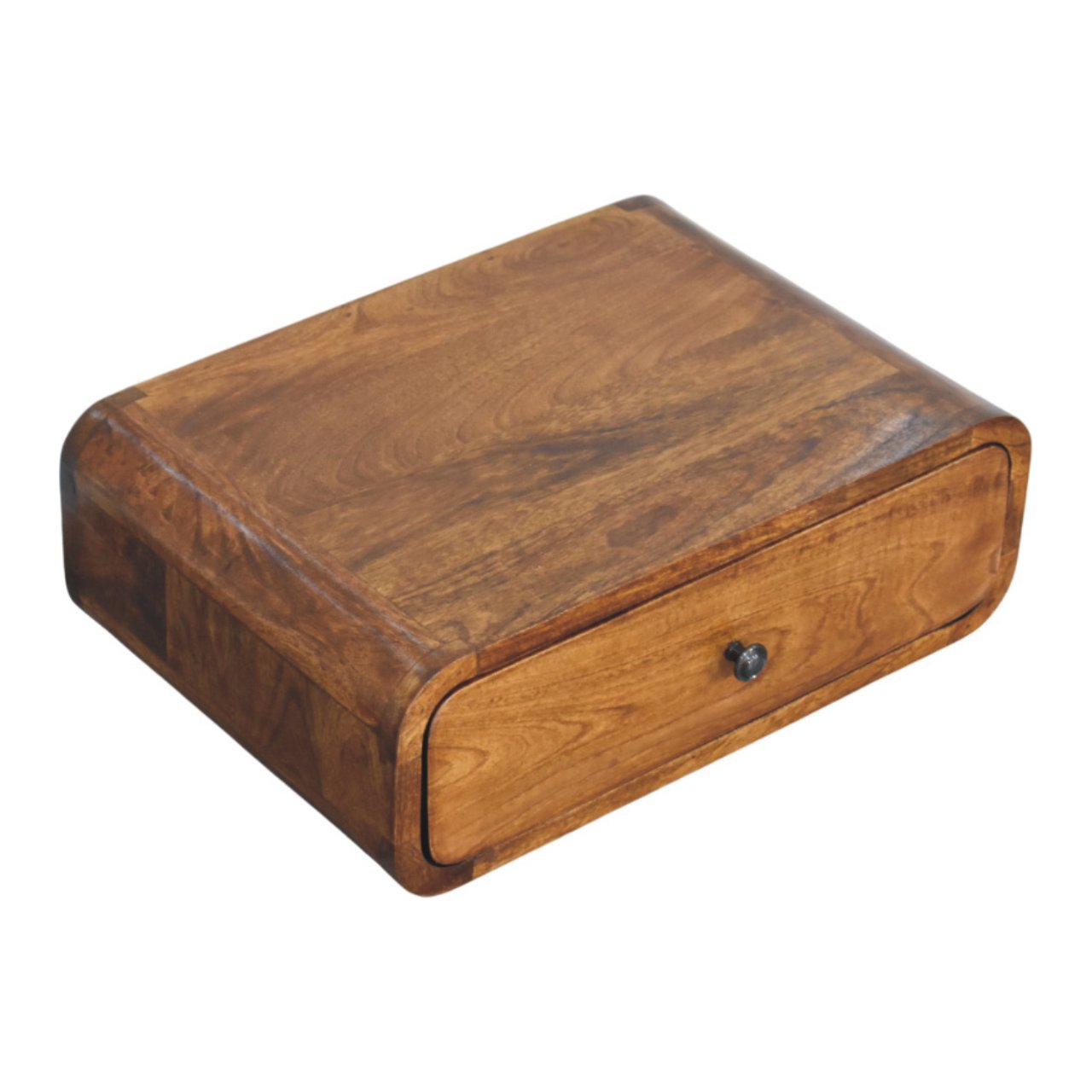 Avora Wall-Mounted Honey Caramel 1 Drawer Nightstand Bedside table / chest CasaFenix
