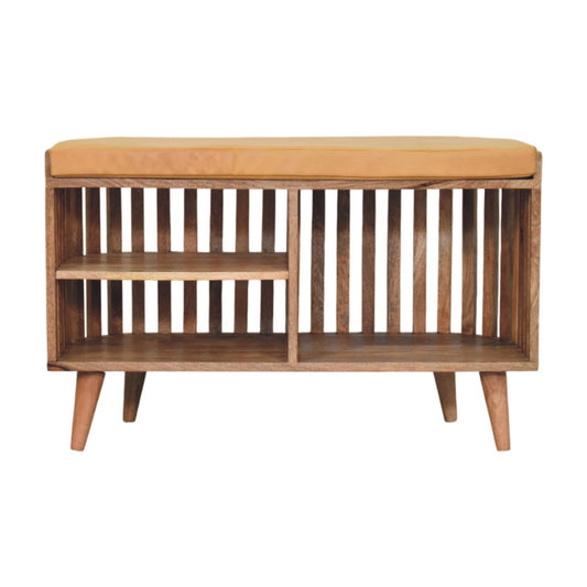 Slatted Oak-ish Bench with 3 slots Benches CasaFenix