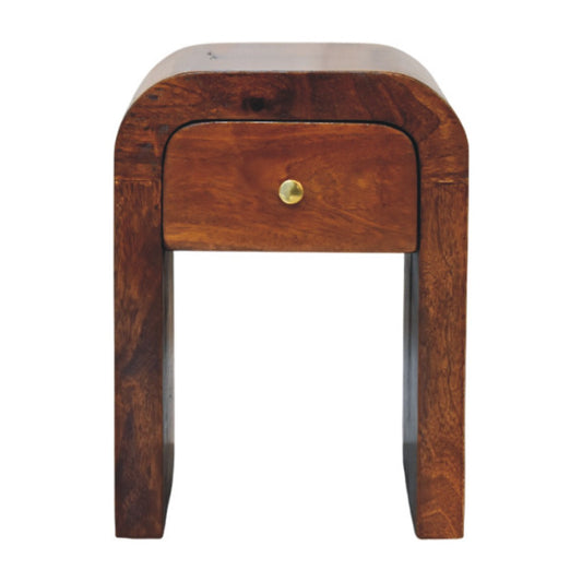 Mini Darcy Chestnut Nightstand with Curved Edges Bedside table / chest CasaFenix
