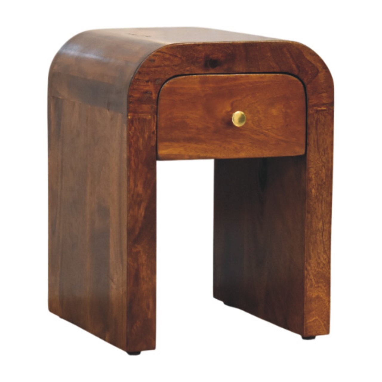 Mini Darcy Chestnut Nightstand with Curved Edges Bedside table / chest CasaFenix