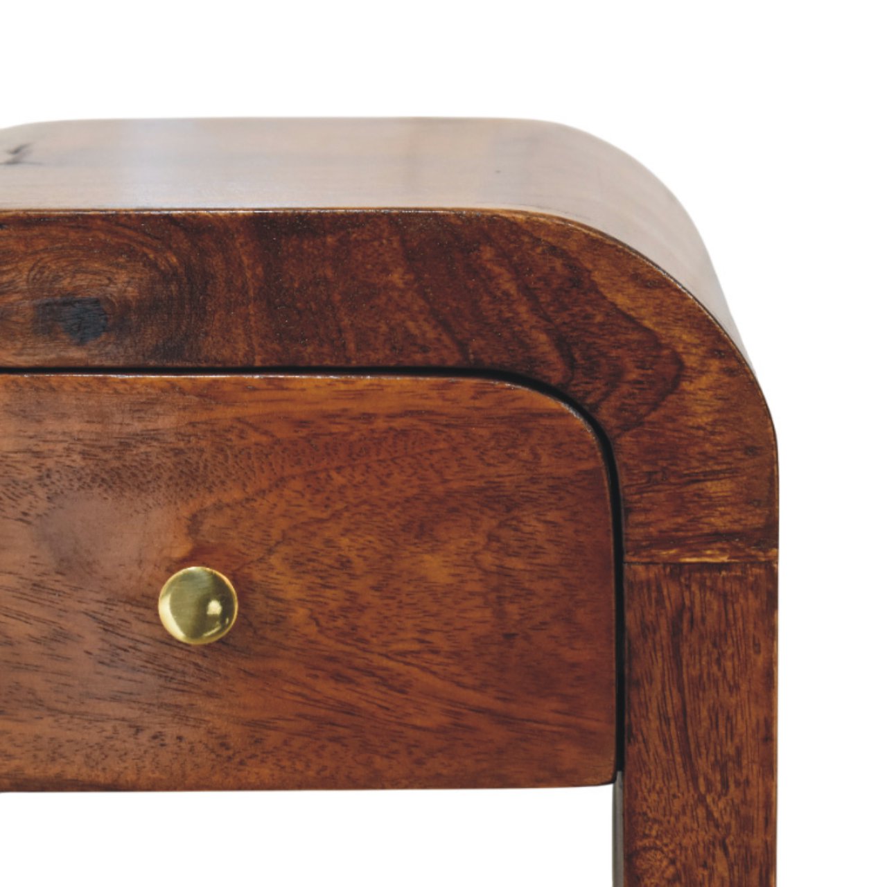 Mini Darcy Chestnut Nightstand with Curved Edges Bedside table / chest CasaFenix