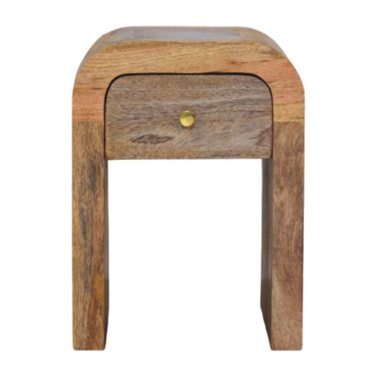 Mini Darcy Oak-ish Nightstand with Curved Edges Bedside table / chest CasaFenix