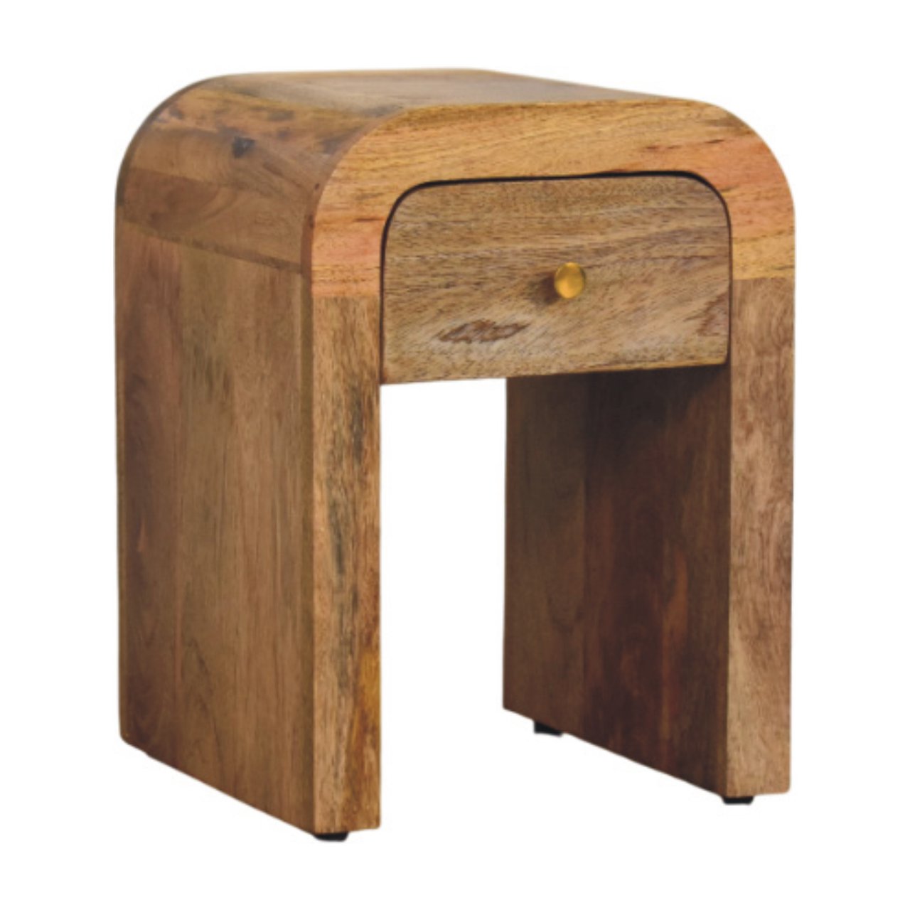 Mini Darcy Oak-ish Nightstand with Curved Edges Bedside table / chest CasaFenix