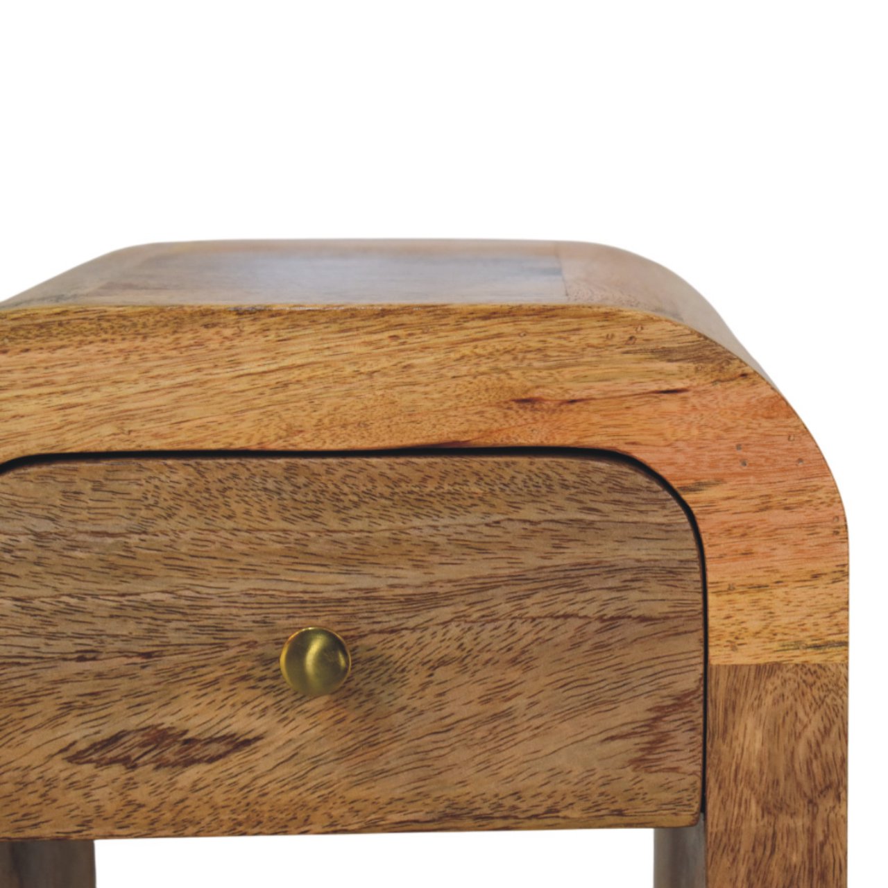 Mini Darcy Oak-ish Nightstand with Curved Edges Bedside table / chest CasaFenix