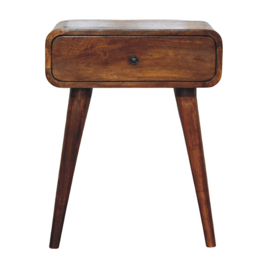 Avora Chestnut Nightstand with 1 drawer Bedside table / chest CasaFenix