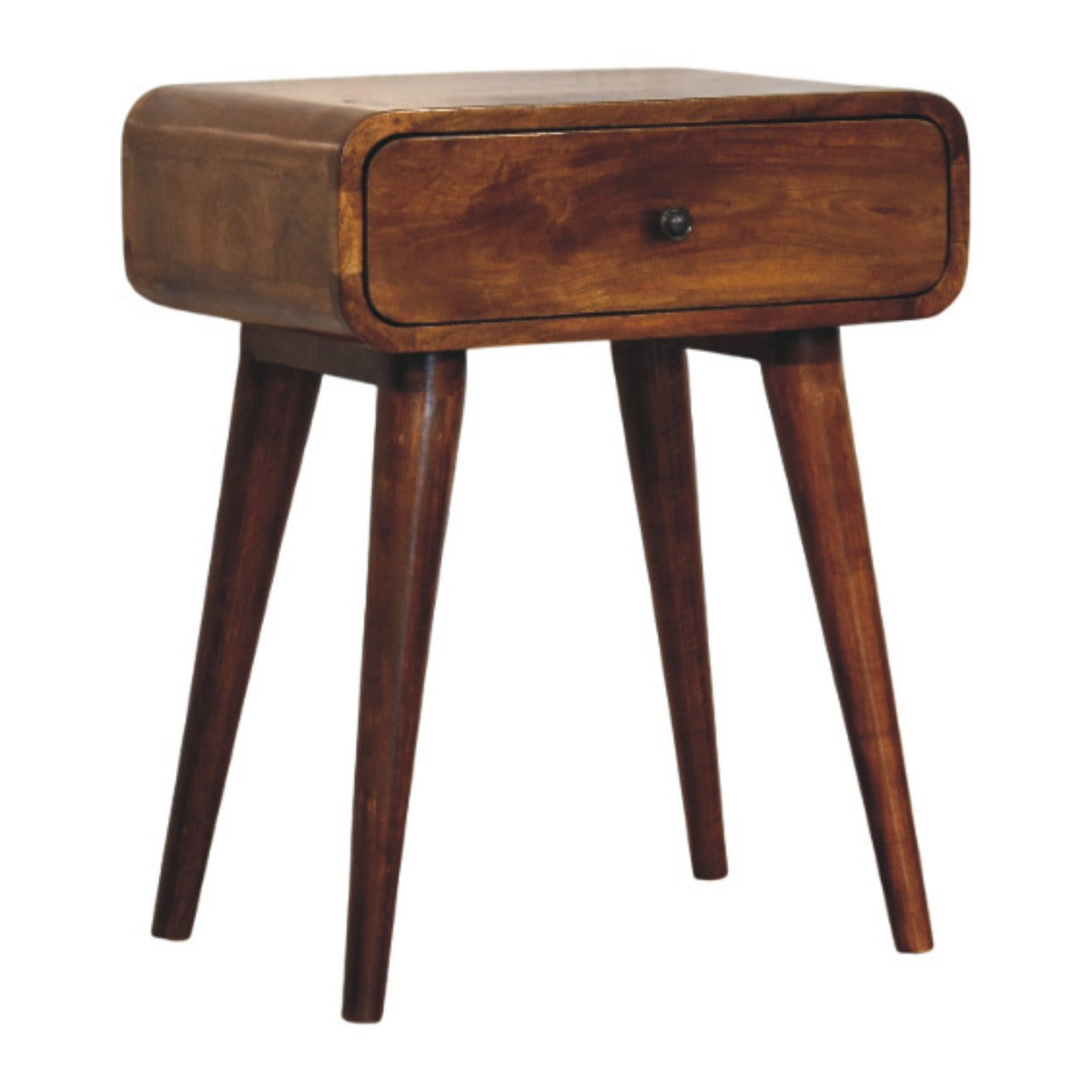 Avora Chestnut Nightstand with 1 drawer Bedside table / chest CasaFenix