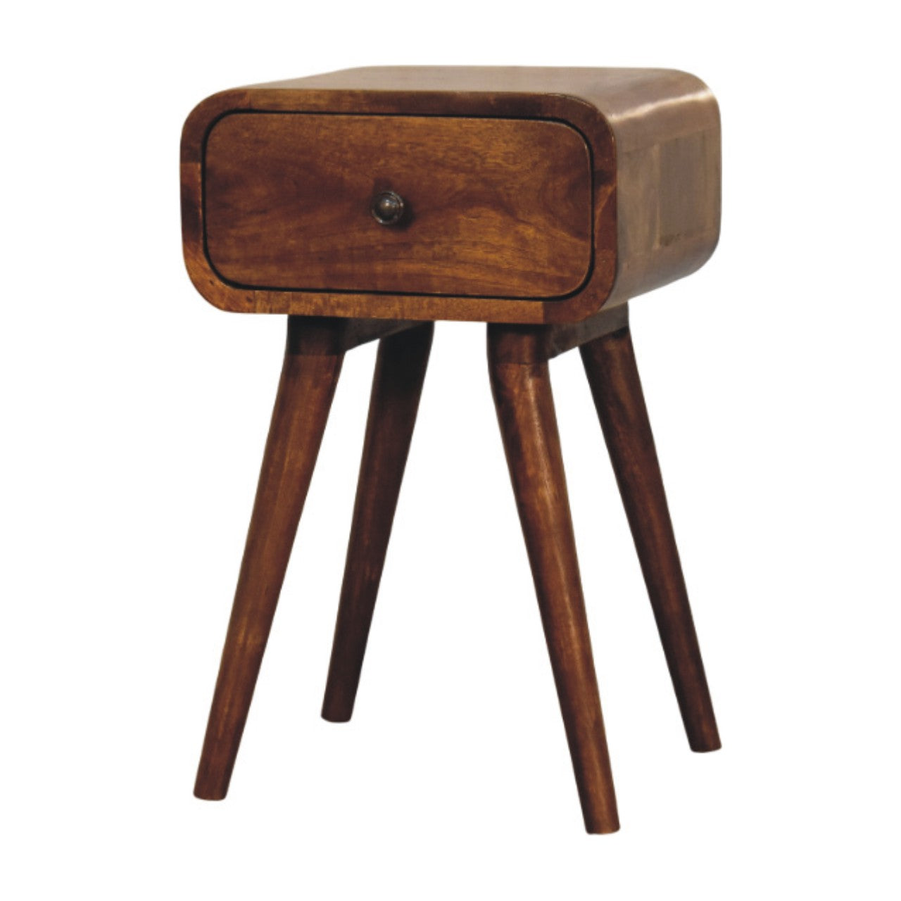 Avora Mini Chestnut Nightstand with 1 drawer Bedside table / chest CasaFenix