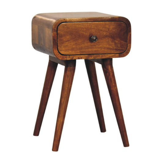 Avora Mini Chestnut Nightstand with 1 drawer Bedside table / chest CasaFenix