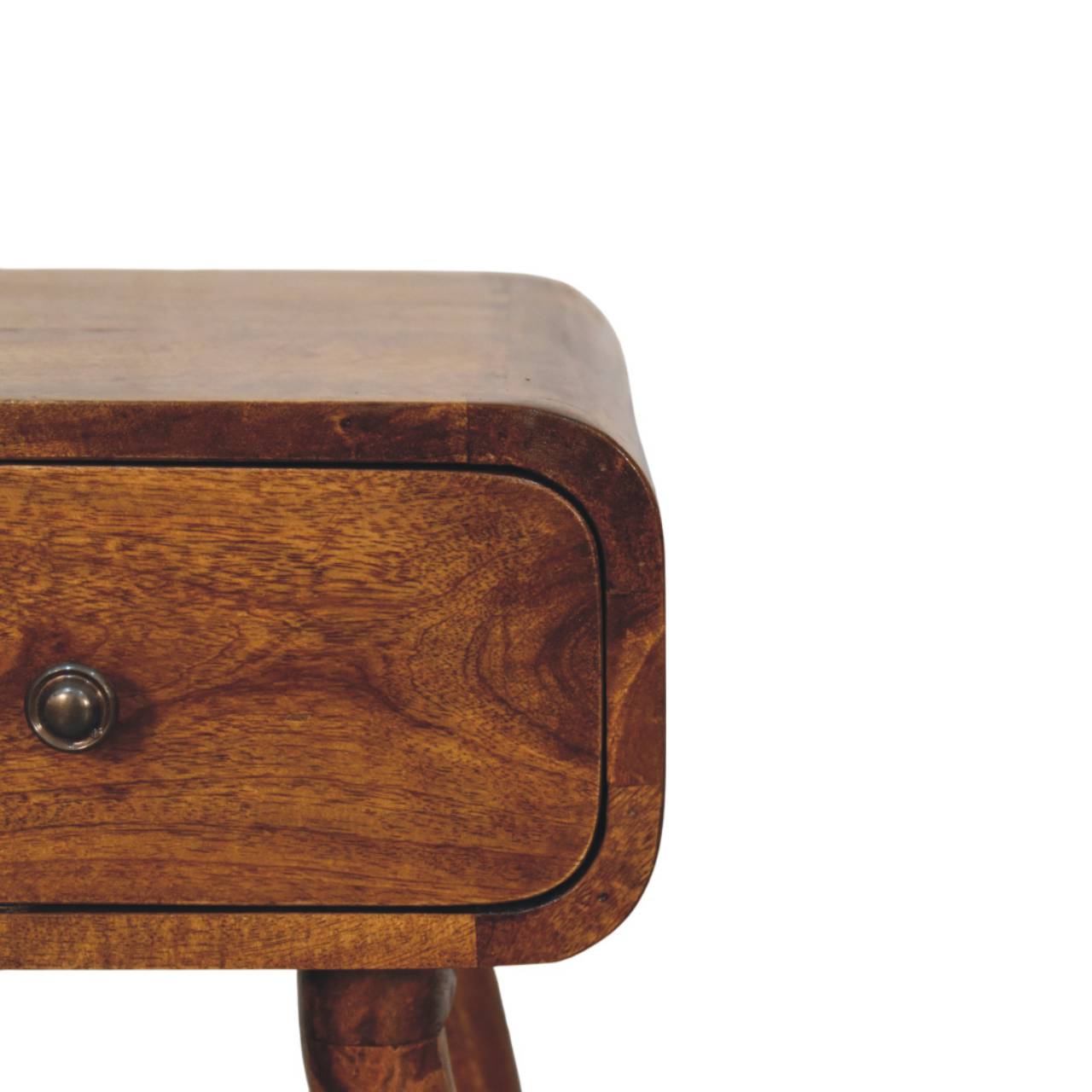 Avora Mini Chestnut Nightstand with 1 drawer Bedside table / chest CasaFenix