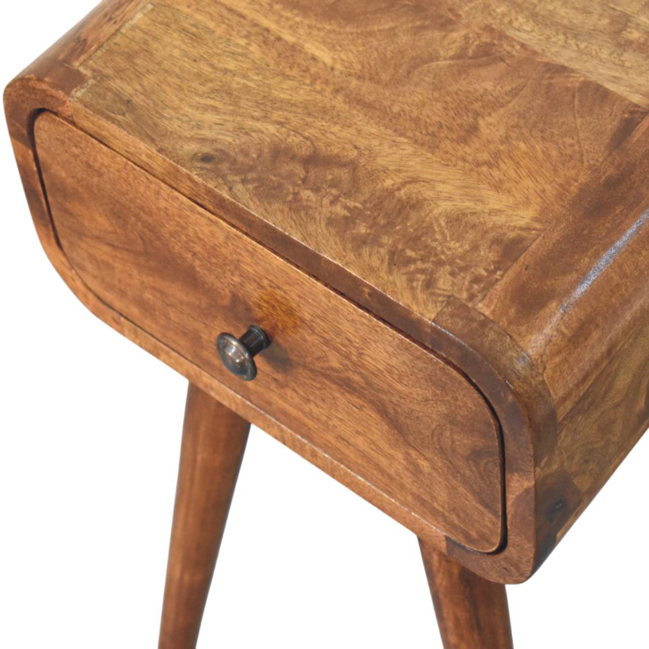 Avora Mini Chestnut Nightstand with 1 drawer Bedside table / chest CasaFenix