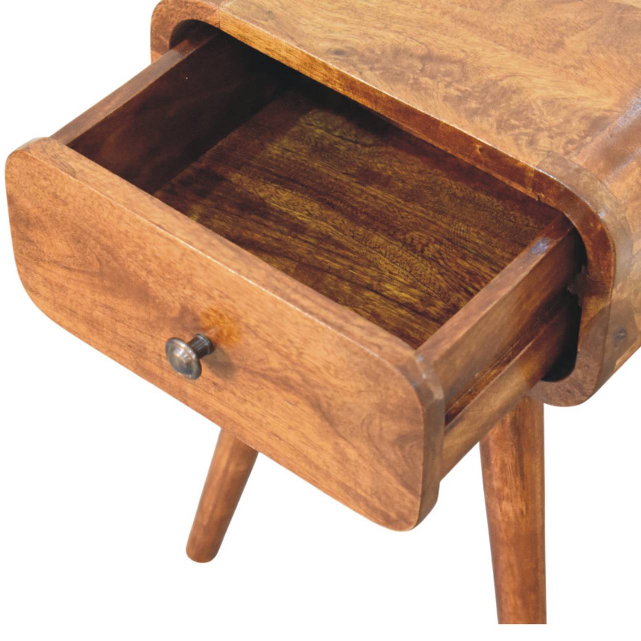 Avora Mini Chestnut Nightstand with 1 drawer Bedside table / chest CasaFenix