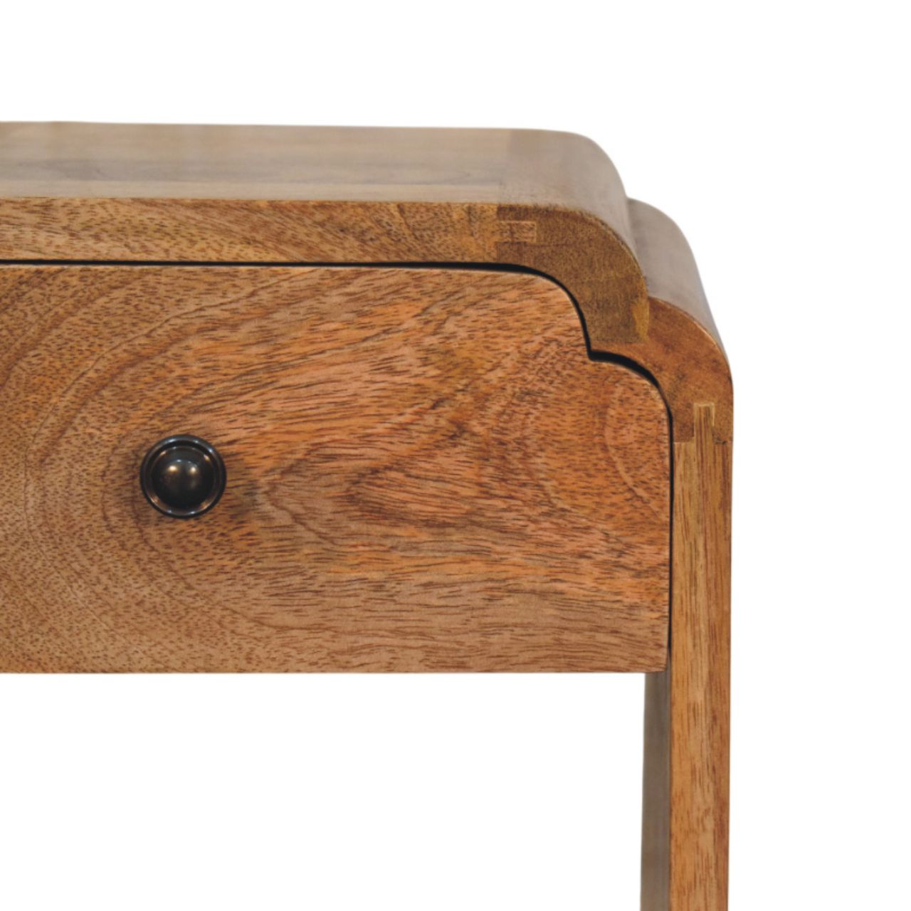 Newton Mini Oak-ish Nightstand with a drawer and open shelf Bedside table / chest CasaFenix