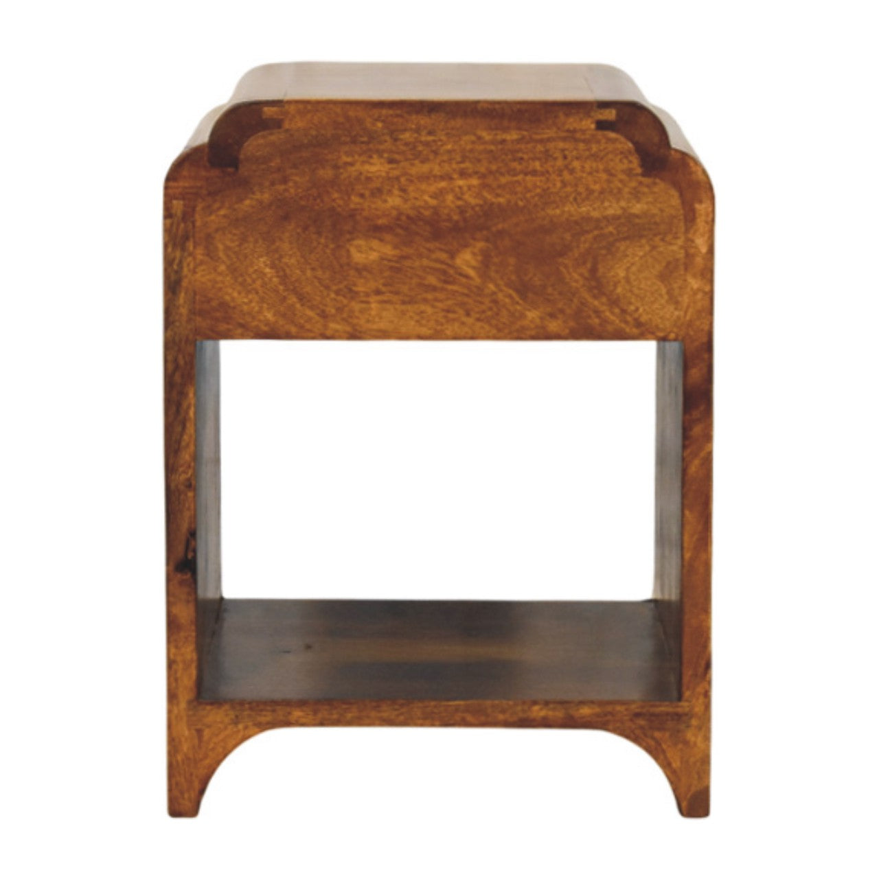 Newton Mini Chestnut Nightstand with a drawer and open shelf Bedside table / chest CasaFenix