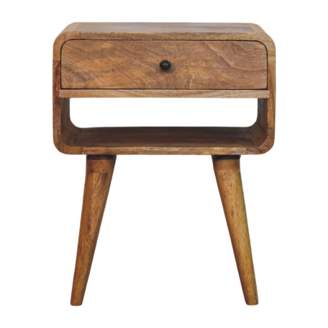 Avora Oak-ish Nightstand with Drawer and open slot Bedside table / chest CasaFenix