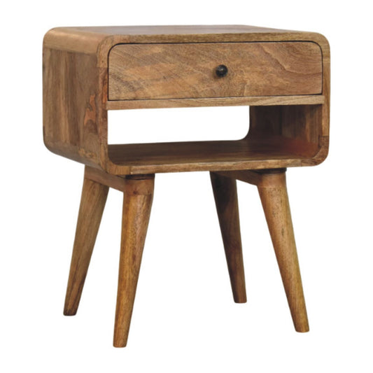 Avora Oak-ish Nightstand with Drawer and open slot Bedside table / chest CasaFenix