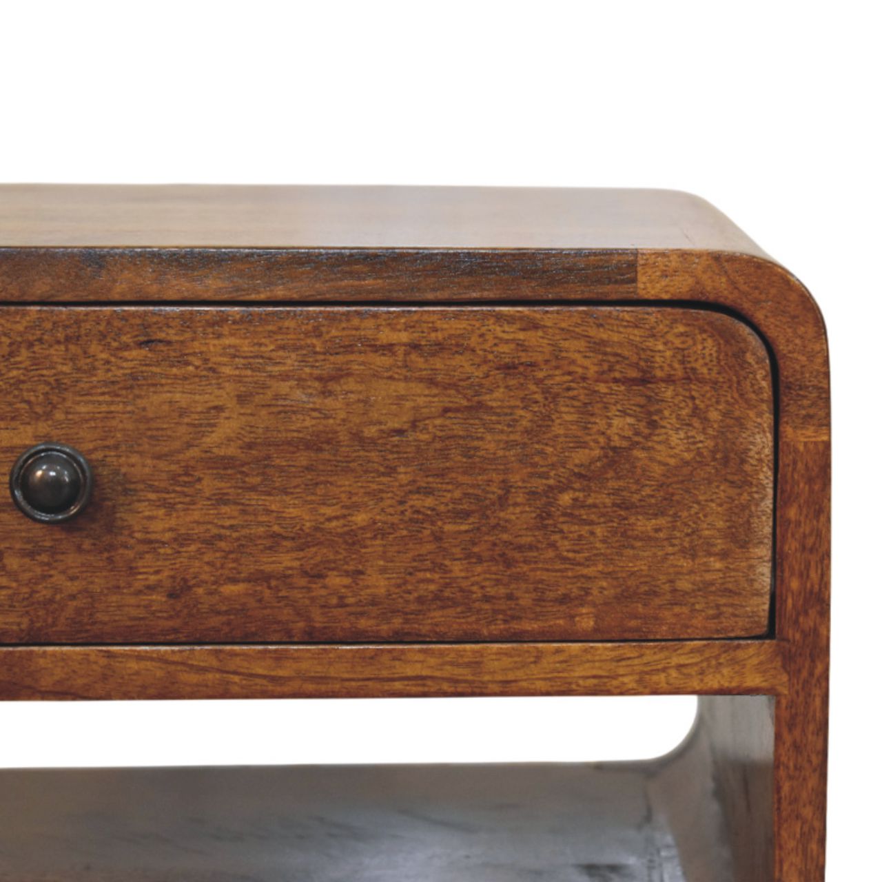 Avora Chestnut Nightstand with Drawer and open slot Bedside table / chest CasaFenix