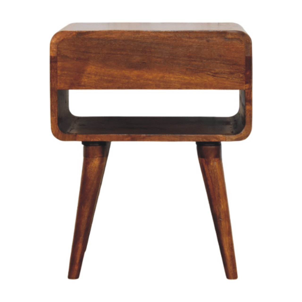Avora Chestnut Nightstand with Drawer and open slot Bedside table / chest CasaFenix