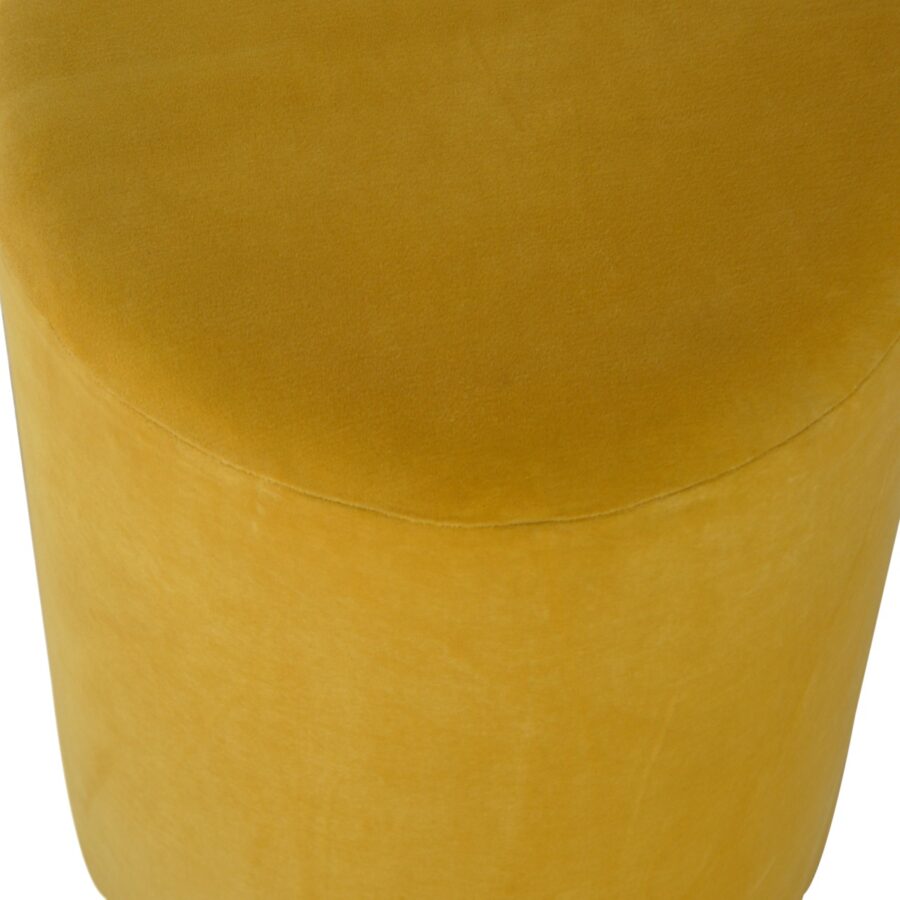 Mustard Velvet Footstool with Gold Base Footstool CasaFenix