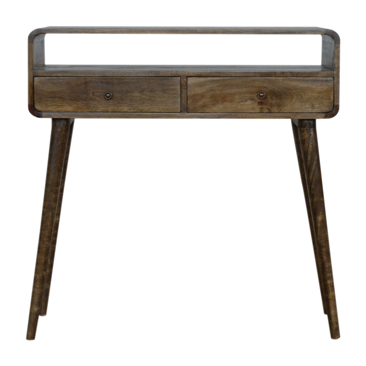 Curved Grey-wash Console Table Desk CasaFenix