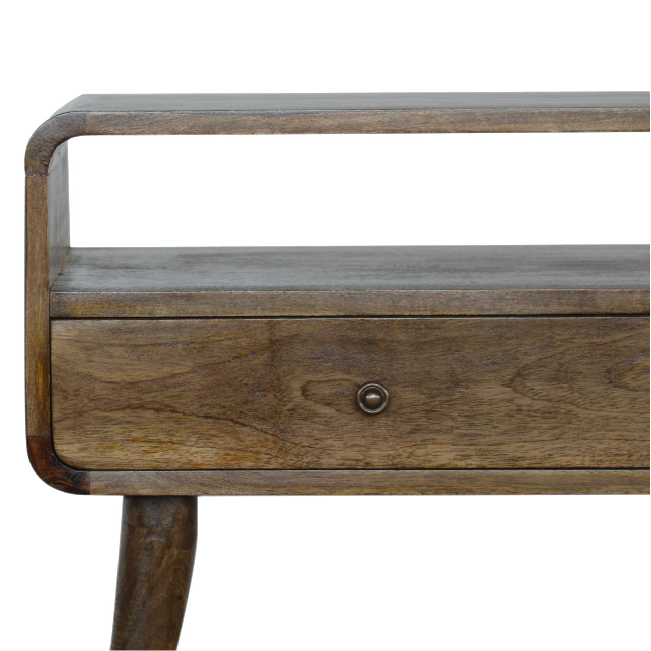 Curved Grey-wash Console Table Desk CasaFenix