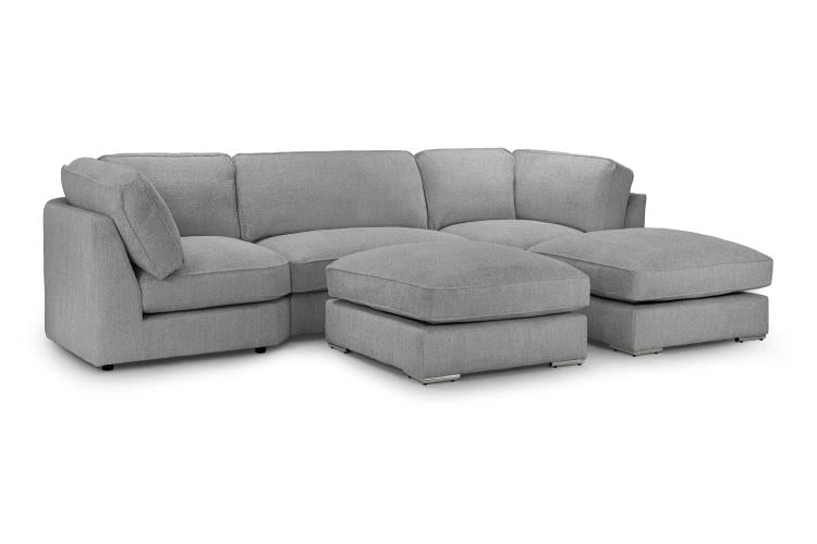 Inga Fullback Sofa Beige or Grey U Shape Corner Settee Sofa CasaFenix