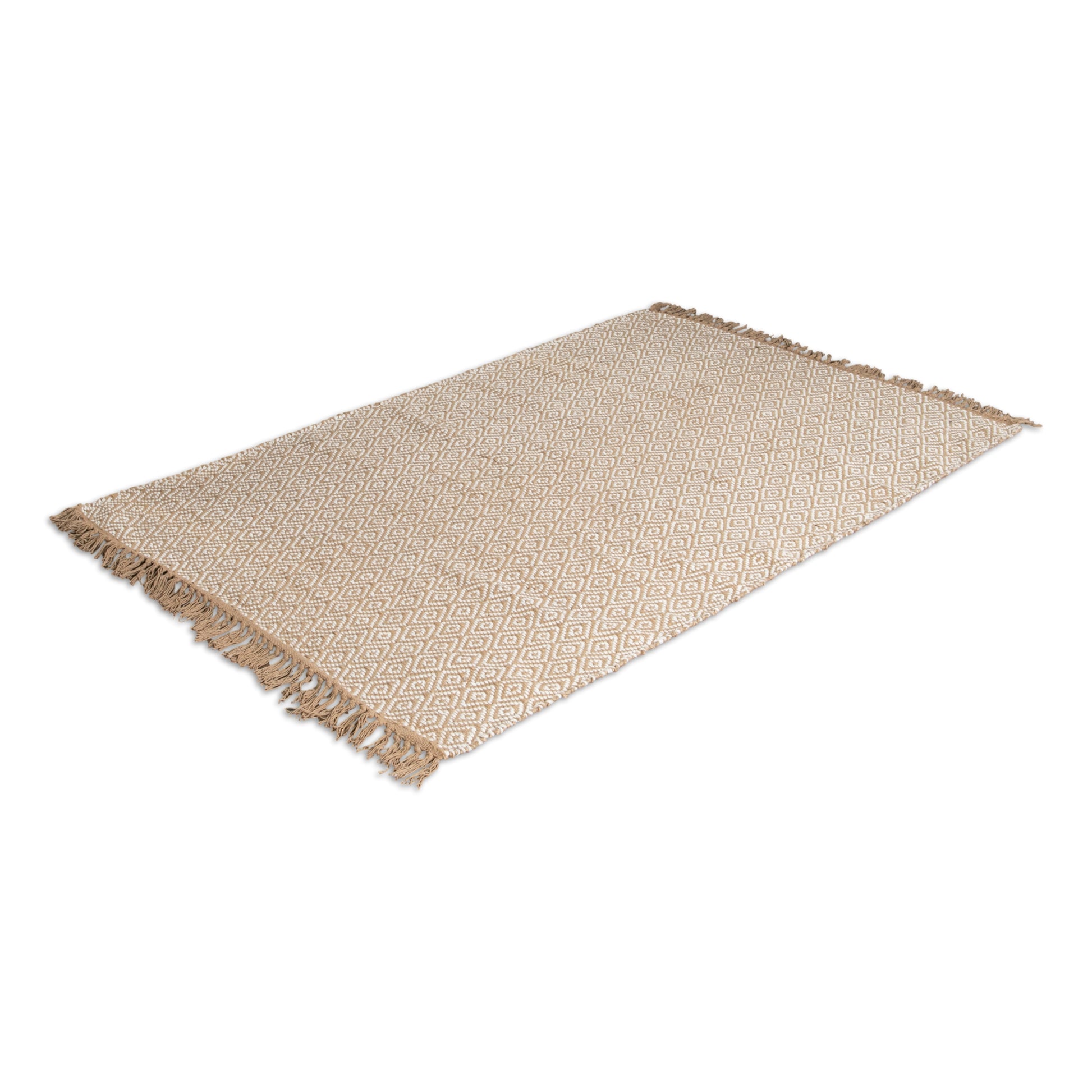 Geometric Jute & Cotton Rug 120 x 180cm Rugs CasaFenix