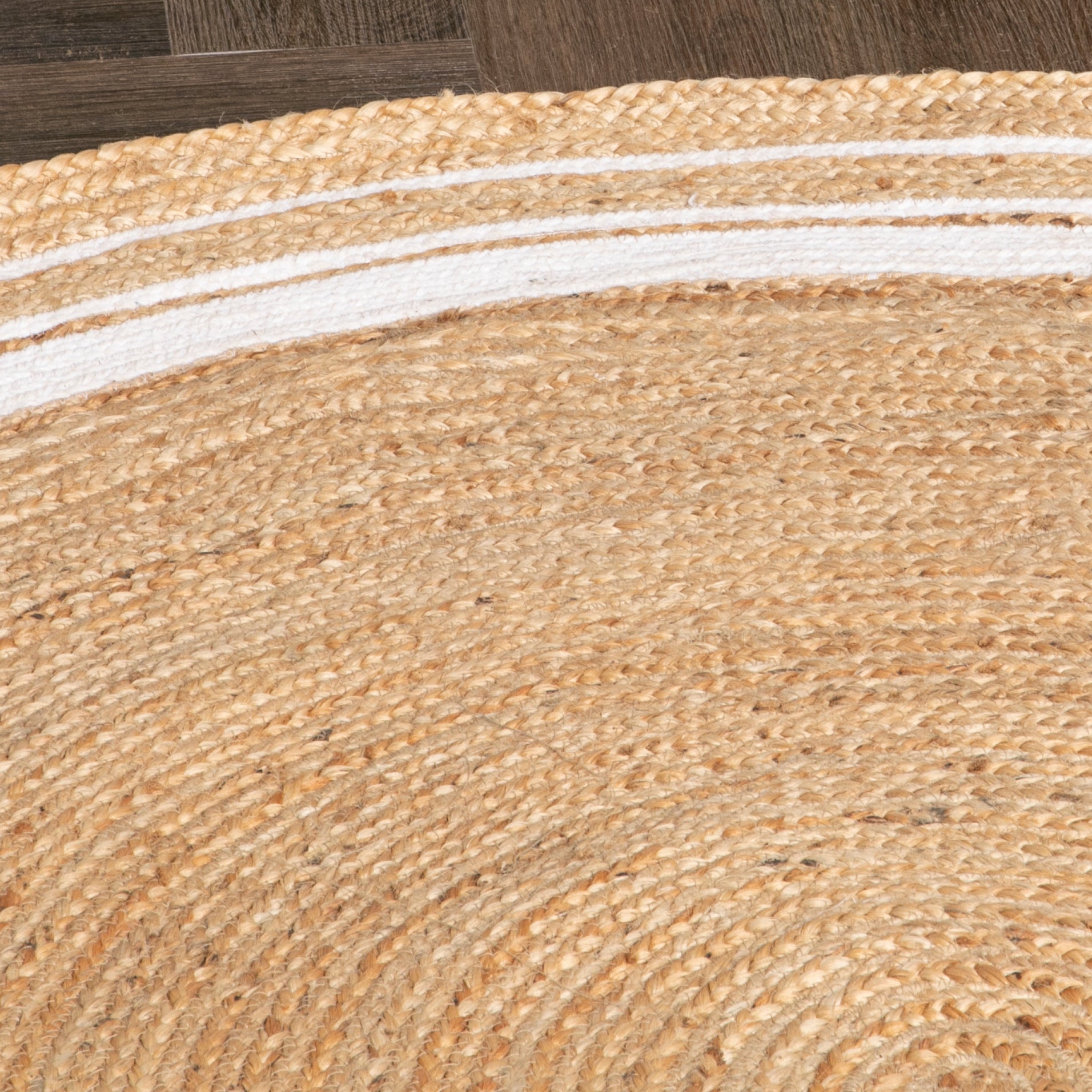 Striped Round Jute Rug 200cm Diameter Rugs CasaFenix