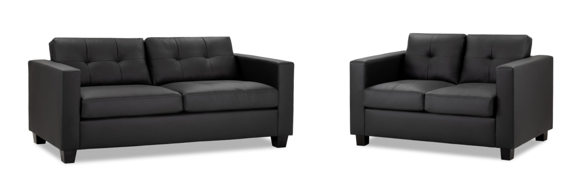 Jerry Sofa in Faux Leather or Fabric 1, 2, 3 Seat Black or Grey or Light Grey Sofa CasaFenix