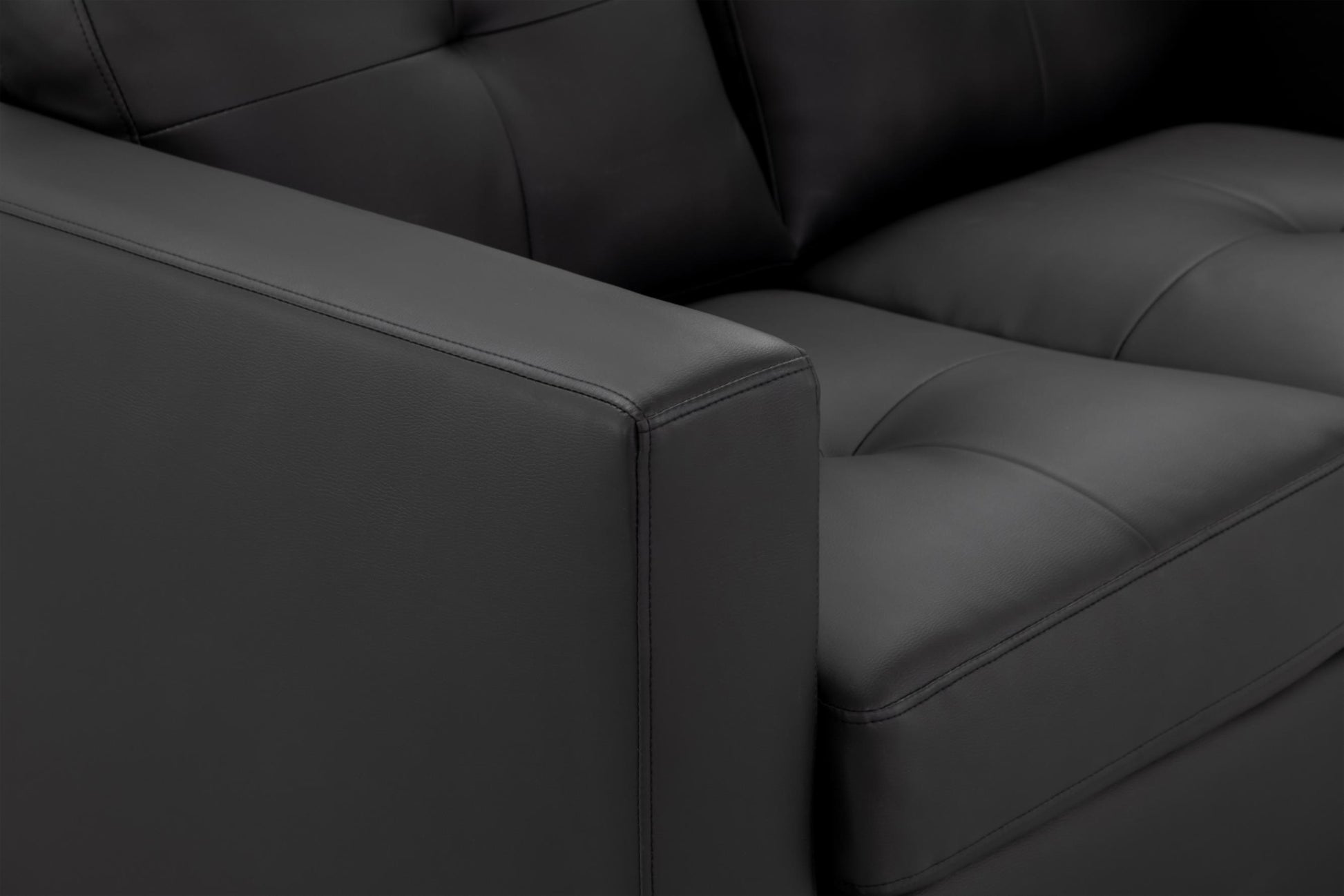 Jerry Sofa in Faux Leather or Fabric 1, 2, 3 Seat Black or Grey or Light Grey Sofa CasaFenix