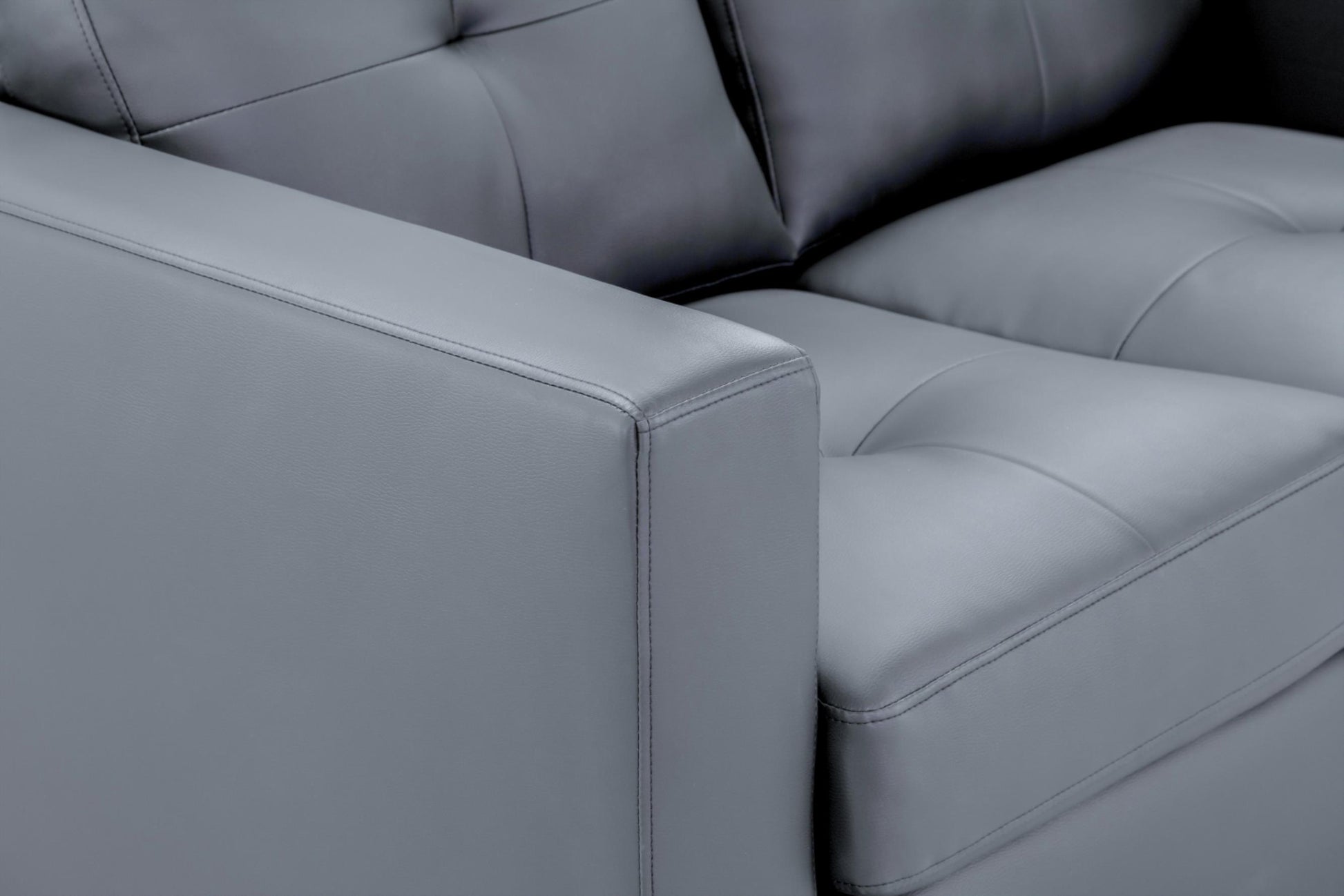 Jerry Sofa in Faux Leather or Fabric 1, 2, 3 Seat Black or Grey or Light Grey Sofa CasaFenix