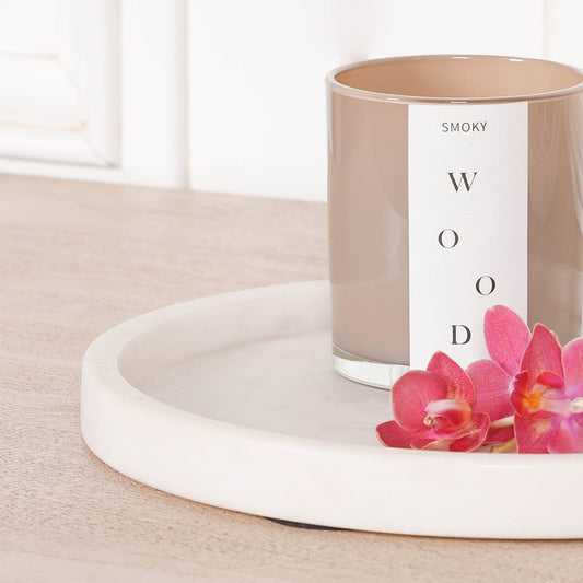 Round 25cm Natural White Marble Tray  CasaFenix