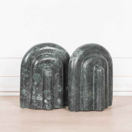 Natural Green Marble Bookends  CasaFenix