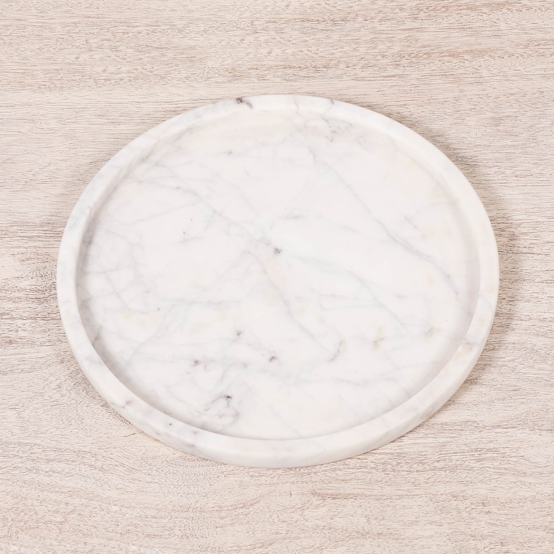 Round 30cm Natural Veined Marble Tray tray CasaFenix
