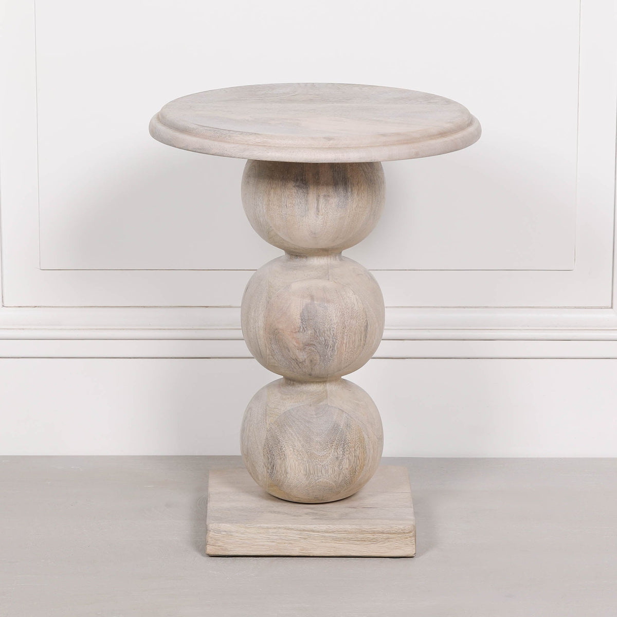 Blanchie Wooden Stacked Ball Side Occasional Table Side Table CasaFenix
