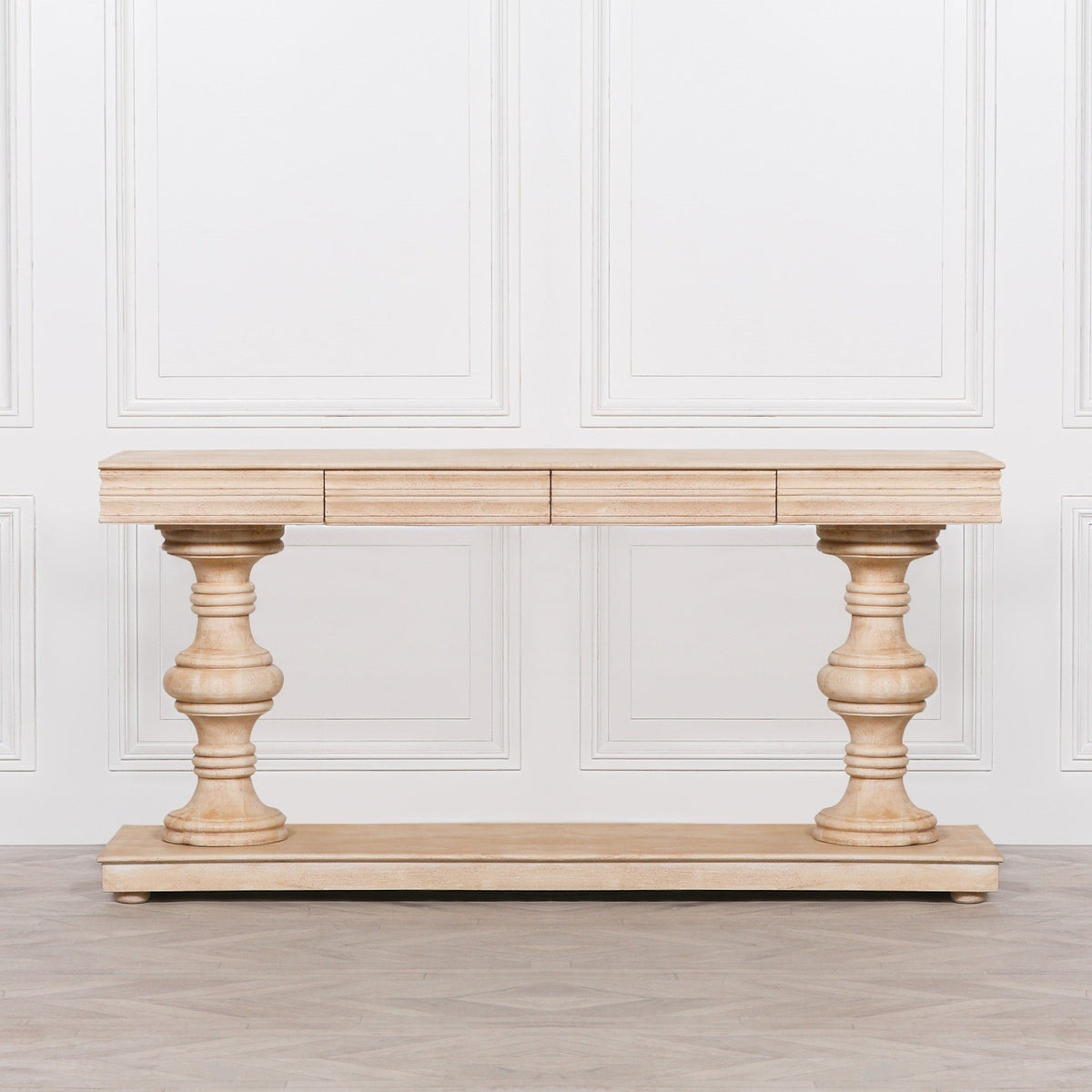 Solid Mango Wood Console Table with Two Drawers 180cm Console table CasaFenix