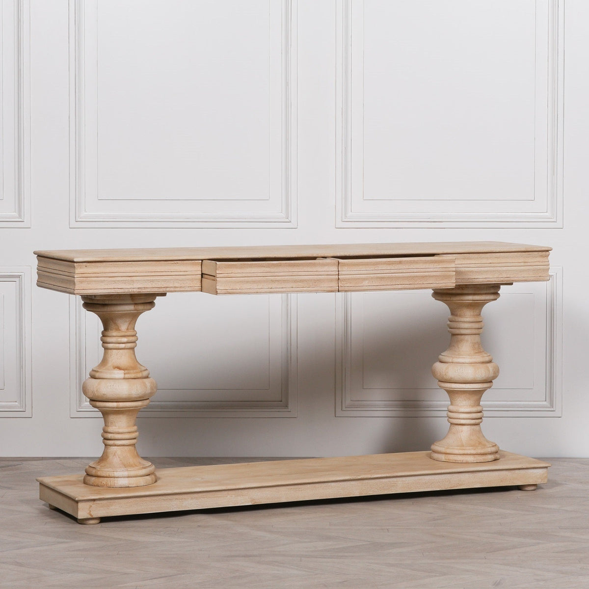 Solid Mango Wood Console Table with Two Drawers 180cm Console table CasaFenix