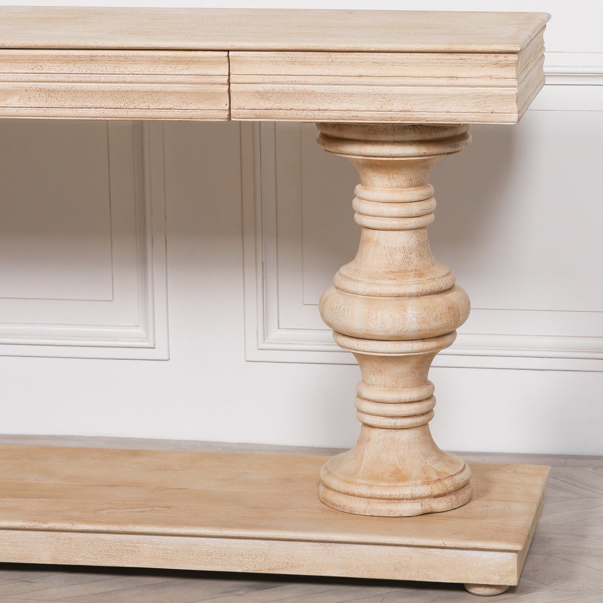 Solid Mango Wood Console Table with Two Drawers 180cm Console table CasaFenix