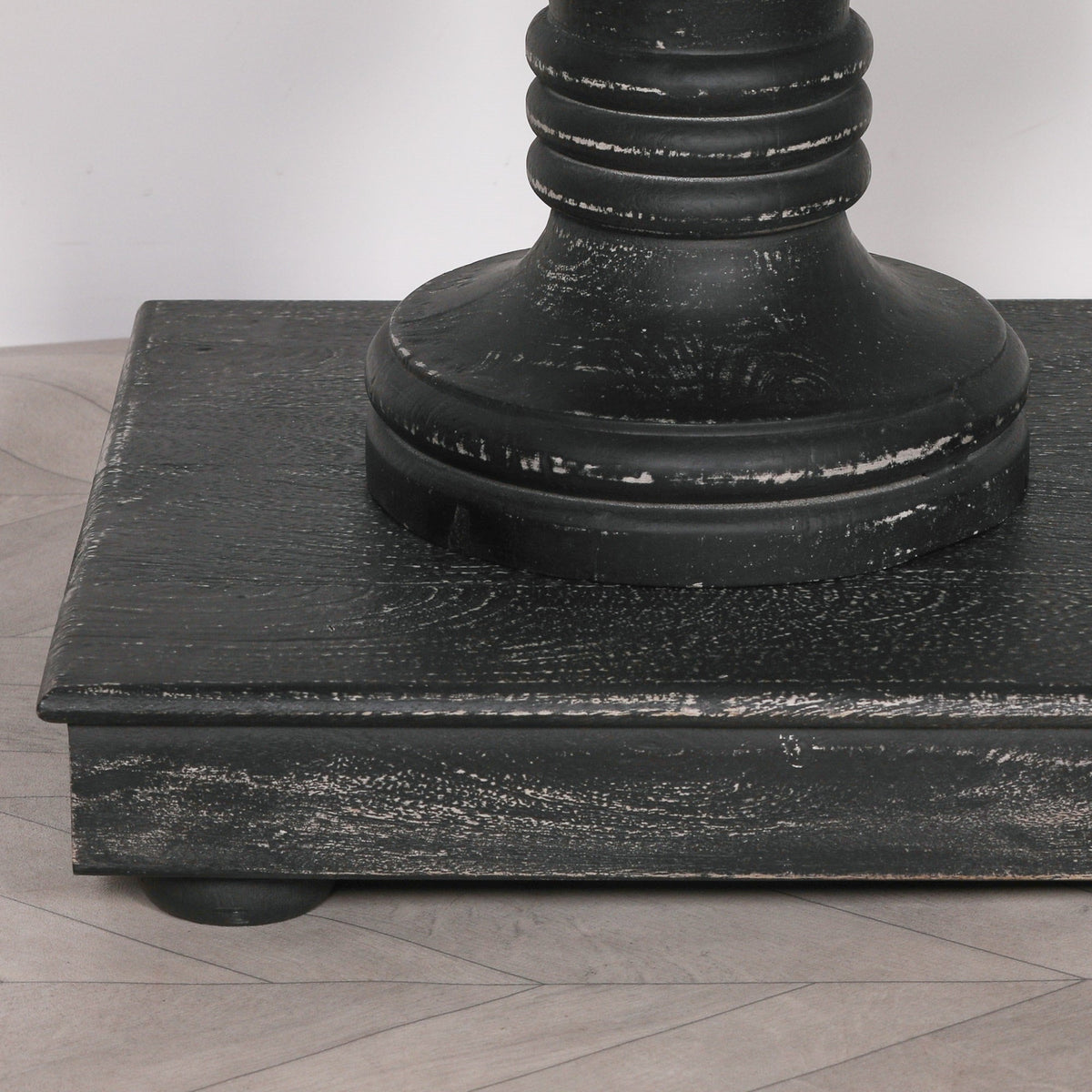 Black Distressed Mango Wood Console Table with Two Drawers 180cm Console table CasaFenix