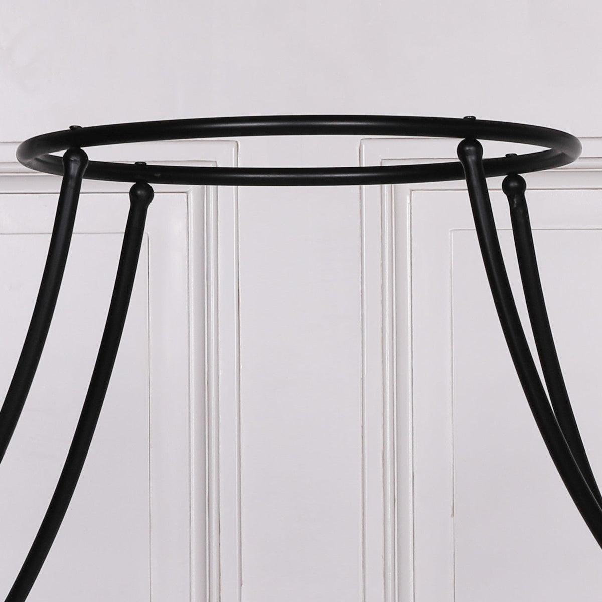 Black Iron Four-Poster Bed with Curtain Ring and Acacia Slats | King 5ft Beds & Bed Frames CasaFenix