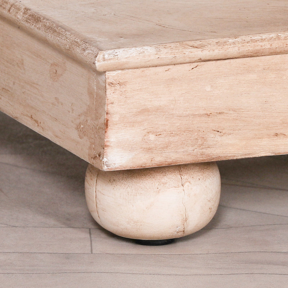 Hand-Carved Mango Wood Console Table with Twin Turned Pedestals and Two Drawers Console table CasaFenix