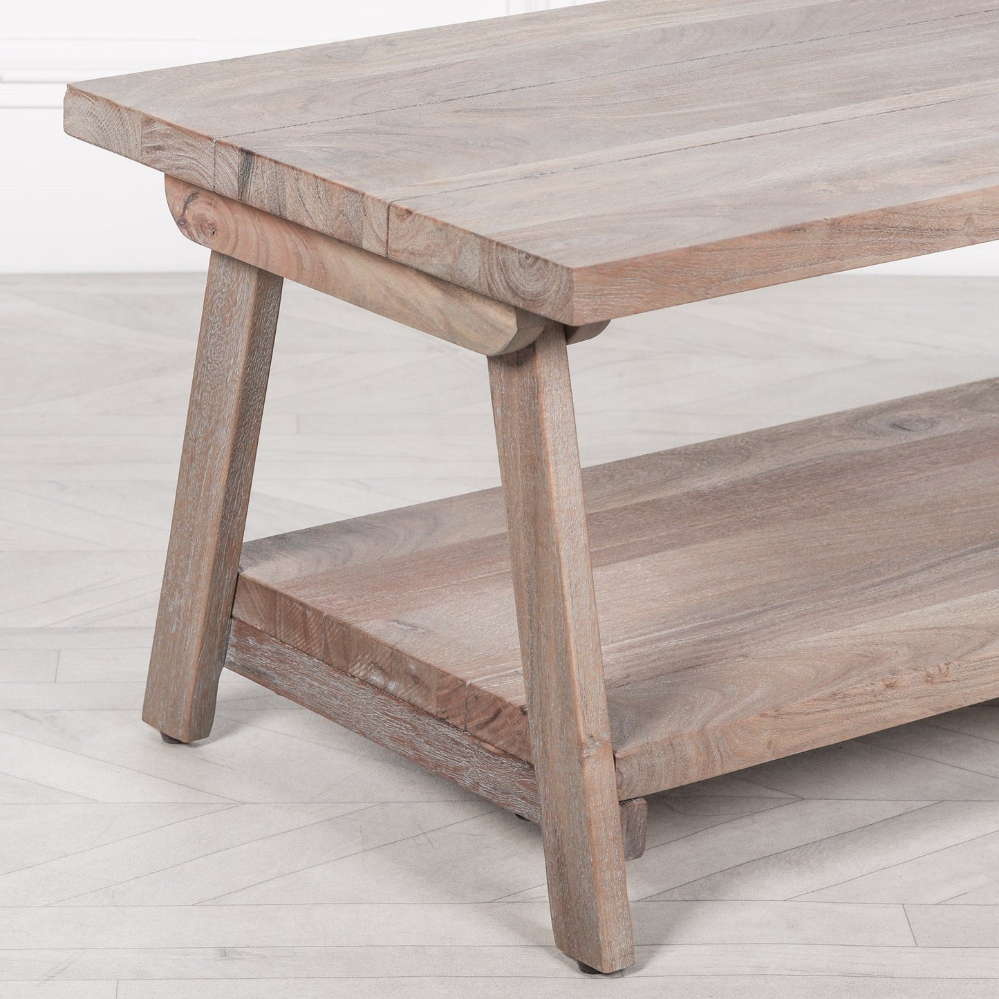 95cm Rustic Acacia Wooden A Frame Coffee Table Coffee table CasaFenix
