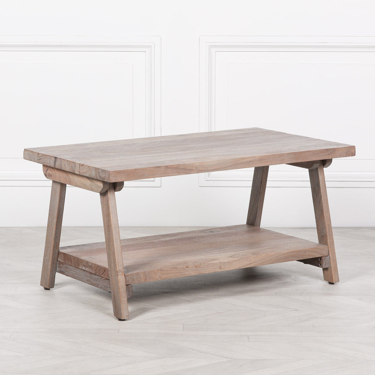 95cm Rustic Acacia Wooden A Frame Coffee Table Coffee table CasaFenix