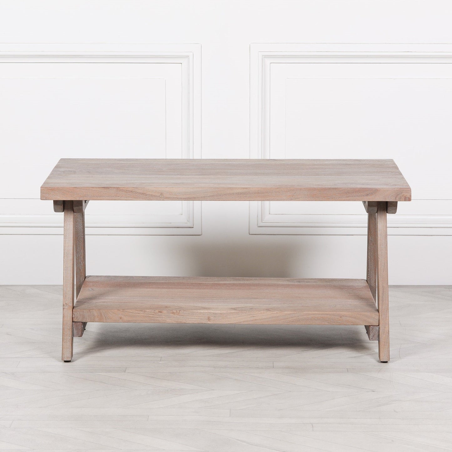 95cm Rustic Acacia Wooden A Frame Coffee Table Coffee table CasaFenix