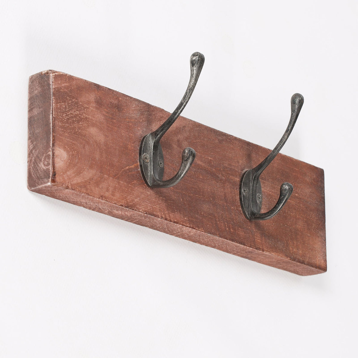 2 Hook 40cm Wooden Coat Hanger Coat rack CasaFenix
