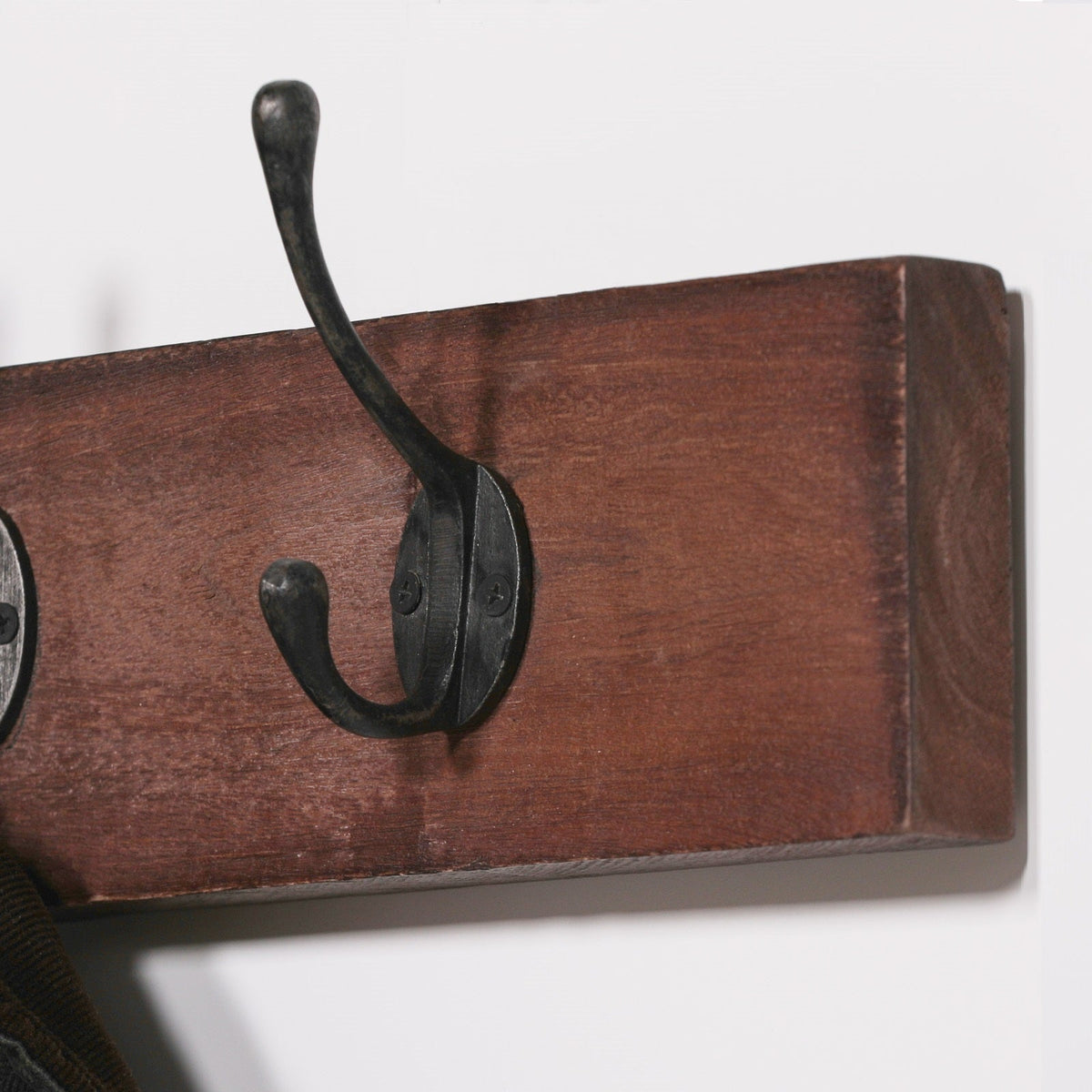 Mango Wood and Cast Iron 4-Hook Wall Coat Rack 60cm Coat rack CasaFenix
