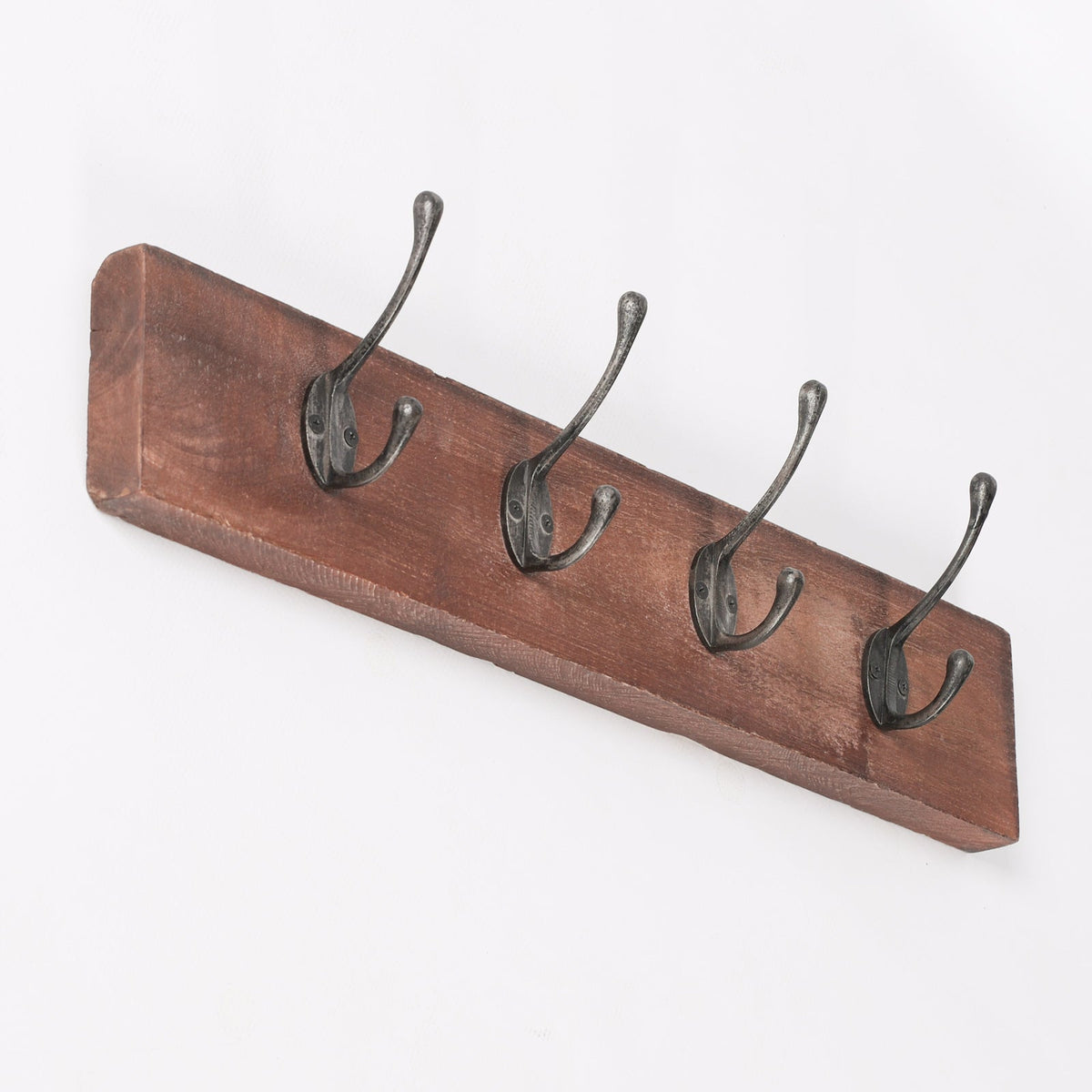 Mango Wood and Cast Iron 4-Hook Wall Coat Rack 60cm Coat rack CasaFenix